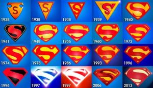 Perubahan bentuk S pada Logo Superman tahun 1938 ke 2013