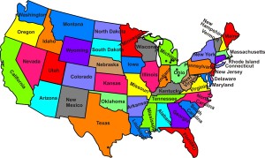 Peta Negara Bagian Amerika Serikat