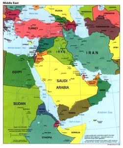 Peta negara-negara Timur Tengah